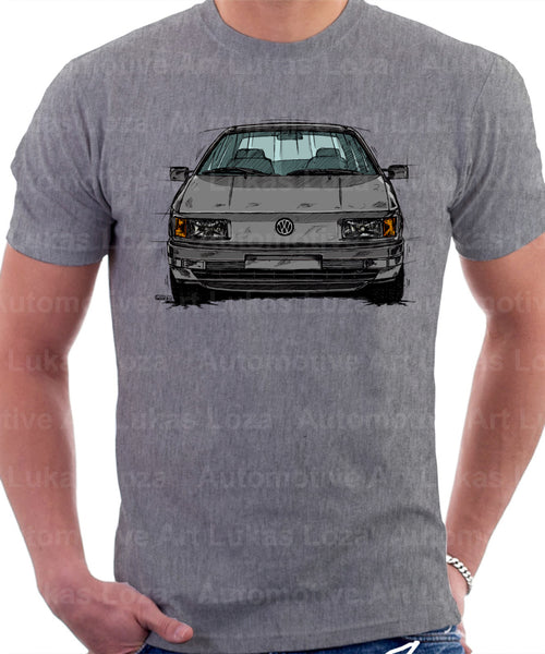 Volkswagen Passat B3 Color Bumper. T-shirt in Heather Grey Colour