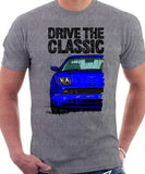 Drive The Classic Fiat Coupe Color Bumper Grille Version 2. T-shirt in Heather Grey Colour