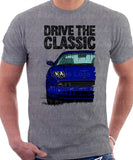 Drive The Classic Fiat Coupe Color Bumper Grille Version 2. T-shirt in Heather Grey Colour