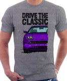 Drive The Classic Fiat Coupe Color Bumper Grille Version 2. T-shirt in Heather Grey Colour