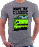 Drive The Classic Fiat Coupe Color Bumper Grille Version 2. T-shirt in Heather Grey Colour