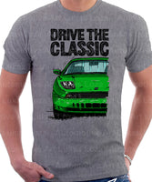 Drive The Classic Fiat Coupe Color Bumper Grille Version 2. T-shirt in Heather Grey Colour