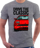 Drive The Classic Fiat Coupe Color Bumper Grille Version 2. T-shirt in Heather Grey Colour