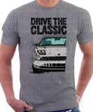 Drive The Classic Fiat Coupe Color Bumper Grille Version 2. T-shirt in Heather Grey Colour