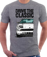 Drive The Classic Fiat Coupe Color Bumper Grille Version 2. T-shirt in Heather Grey Colour