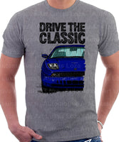 Drive The Classic Fiat Coupe Color Bumper Grille Version 1. T-shirt in Heather Grey Colour