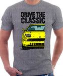 Drive The Classic Fiat Coupe Color Bumper Grille Version 1. T-shirt in Heather Grey Colour