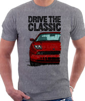 Drive The Classic Fiat Coupe Color Bumper Grille Version 1. T-shirt in Heather Grey Colour