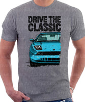 Drive The Classic Fiat Coupe Color Bumper Grille Version 1. T-shirt in Heather Grey Colour