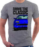 Drive The Classic Fiat Coupe Grille Version 1. T-shirt in Heather Grey Colour