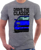 Drive The Classic Fiat Coupe Grille Version 1. T-shirt in Heather Grey Colour