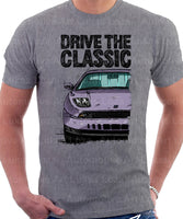 Drive The Classic Fiat Coupe Grille Version 1. T-shirt in Heather Grey Colour