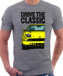 Drive The Classic Fiat Coupe Grille Version 1. T-shirt in Heather Grey Colour