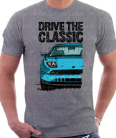 Drive The Classic Fiat Coupe Grille Version 1. T-shirt in Heather Grey Colour