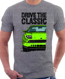 Drive The Classic Fiat Coupe Grille Version 2. T-shirt in Heather Grey Colour