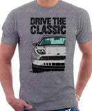 Drive The Classic Fiat Coupe Grille Version 2. T-shirt in Heather Grey Colour