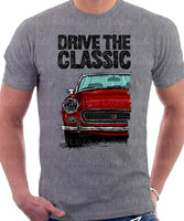 Drive The Classic MG Midget Facelift Model. T-shirt in Heather Grey Colour