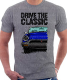 Drive The Classic MG Midget Rubber Bumper. T-shirt in Heather Grey Colour