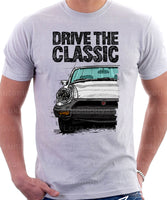 Drive The Classic MG Midget Rubber Bumper. T-shirt in White Colour