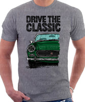 Drive The Classic Austin Healey Sprite  Mk 4 Facelift Model. T-shirt in Heather Grey Colour