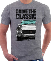 Drive The Classic Austin Healey Sprite  Mk 4 Facelift Model. T-shirt in Heather Grey Colour