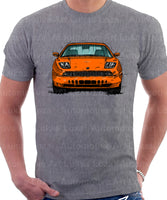 Fiat Coupe Color Bumper Grille Version 2. T-shirt in Heather Grey Colour