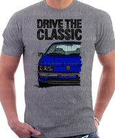 Drive The Classic Volkswagen Passat B3 Color Bumper. T-shirt in Heather Grey Colour