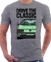 Drive The Classic Volkswagen Passat B3 Color Bumper. T-shirt in Heather Grey Colour