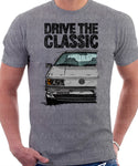 Drive The Classic Volkswagen Passat B3 Color Bumper. T-shirt in Heather Grey Colour