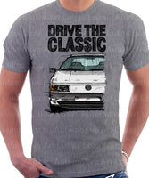 Drive The Classic Volkswagen Passat B3 Color Bumper. T-shirt in Heather Grey Colour