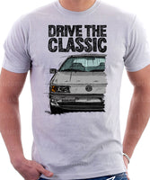 Drive The Classic Volkswagen Passat B3 Color Bumper. T-shirt in White Colour