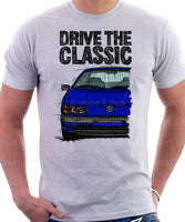 Drive The Classic Volkswagen Passat B3 Color Bumper. T-shirt in White Colour