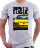 Drive The Classic Volkswagen Passat B3 Color Bumper Halogen. T-shirt in White Colour