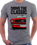 Drive The Classic Ford Mustang. T-shirt in Heather Grey Colour