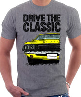 Drive The Classic Dodge Challenger 1970. T-shirt in Heather Grey Colour