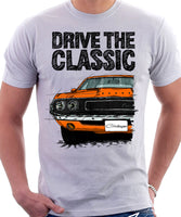 Drive The Classic Dodge Challenger 1970. T-shirt in White Colour