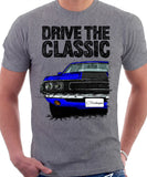 Drive The Classic Dodge Challenger 1970 Black Hood. T-shirt in Heather Grey Colour