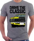 Drive The Classic Dodge Challenger 1970 Black Hood. T-shirt in Heather Grey Colour