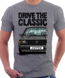 Drive The Classic VW Jetta Mk1. T-shirt in Heather Grey Colour