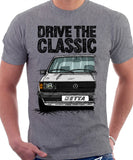 Drive The Classic VW Jetta Mk1. T-shirt in Heather Grey Colour