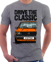 Drive The Classic VW Jetta Mk1. T-shirt in Heather Grey Colour