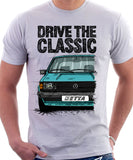 Drive The Classic VW Jetta Mk1. T-shirt in White Colour