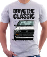 Drive The Classic VW Jetta Mk2 Late Model. T-shirt in White Colour