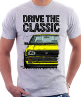 Drive The Classic VW Jetta Mk2 Late Model. T-shirt in White Colour