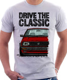 Drive The Classic VW Jetta Mk2 Late Model. T-shirt in White Colour