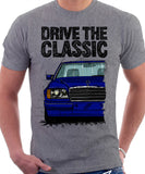 Drive The Classic Mercedes W124 Late Model Colour Bumper. T-shirt in Heather Grey Colour