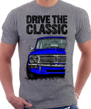 Drive The Classic Mini Clubman Chrome Grille. T-shirt in Heather Grey Colour