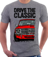 Drive The Classic Mini Clubman Chrome Grille. T-shirt in Heather Grey Colour