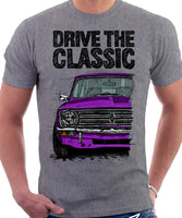 Drive The Classic Mini Clubman Black Grille. T-shirt in Heather Grey Colour