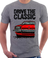 Drive The Classic Opel Manta B Early Model. T-shirt in Heather Grey Colour